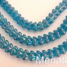 25  8 mm Czech Glass Bell Flower Beads: Luster Iris - Teal