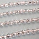 50 4mm Czech Glass Firepolish Beads: Silver Lined - Crystal