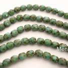 25 6mm Czech Glass Firepolish Beads: Opaque Turquoise - Picasso Full