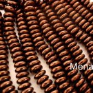 50 6 mm Czech Glass Rondelle Beads: Dark Bronze