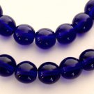 50 6 mm Czech Glass Round Beads: Cobalt