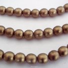 50 6mm Czech Glass Round Beads: Sueded Gold - Amethyst