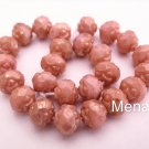 25  5 x 6 mm Czech Glass Small Rosebud Beads: Gold Marbled - Opaque Pink