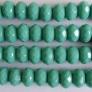 25 6 x 9mm Czech Glass Gemstone Donut Beads: Turquoise
