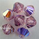 8 4mm Swarovski 5301/5329 Bicones -- Light Amethyst AB