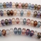 25 6 x 9mm Czech Glass Gemstone Donut Beads: Multicolor - Luster AB