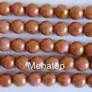 50 6 mm Czech Glass Round Beads: Luster - Opaque Rose/Gold Topaz