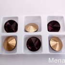 4(Four)  14 mm Rivoli Beads: Amethyst