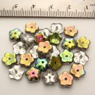25 8 x 3 mm Flat Flower Beads: Vitrail - Crystal