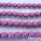 25 6mm Czech Glass Firepolish Beads: Saturated Lavender