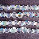 25 6 mm Czech Glass Firepolish Beads: Crystal AB
