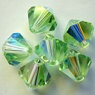 3 8 mm Swarovski 5301 Crystal Bicones -- Chrisolite AB
