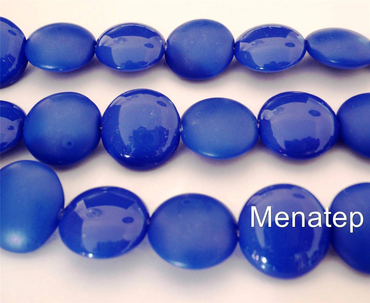 4(Four)  14mm Cushion Round Beads: Pop - Indigo