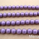 50 6mm Czech Glass Round Beads: Metallic Suede - Purple