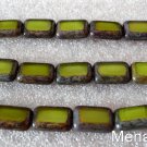 10 12 x 8mm Polished Rectangles: Chartreuse - Picasso