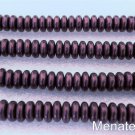 50 6mm Czech Glass Rondelle Beads: Metallic Suede Pink