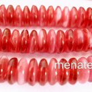 50 6mm Czech Glass Rondelle Beads: Pearl Fuchsia