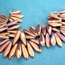 25 5x16mm Czech Glass Daggers: Hyacinth - Bronze Vega