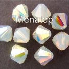 5 6 mm Swarovski 5301 Bicones - Light Grey Opal AB(Please Read Item Description)
