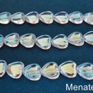 25 10 x 10 mm Czech Glass Heart Beads: Crystal AB