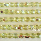 25  6 mm Czech Glass Firepolish Beads: Jonquil AB