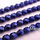 25  6 mm Czech Glass Firepolish Beads: Saturated Metallic - Lapis Blue