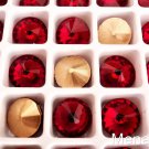 5(Five)  12 mm Rivoli Beads: Ruby
