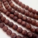 50 6 mm Czech Glass Round Beads: Hurricane Glass - Matte - Blackberry Chiffon