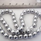50 6 mm Czech Glass Round Beads: Silver