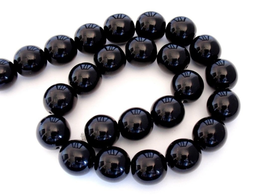 10 10mm Czech Glass Round Beads: Jet