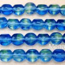 25 8 mm German Style Triangle Beads: Blue - Light Green