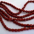 50 4 mm Czech Glass Firepolish Beads: Burnt Amber