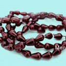 50 6/4 mm Czech Glass Pearl Coated Drops: Burgundy