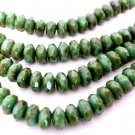 25 6x9mm Czech Glass Gemstone Donuts: Turquoise - Full Coat Picasso