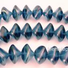 6(Six)  11x15mm Wonky Oval Beads: Pearl Coated - Bora Bora