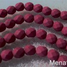 25 6mm Czech Glass Firepolish Beads: Saturated Fuchsia