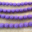 25 6mm Czech Glass Firepolish Beads: Saturated Purple