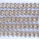50 6mm Czech Glass Baby Bell Flower Beads: Silver Lined - Crystal