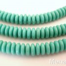 50 6mm Czech Glass Rondelle Beads: Turquoise