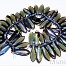 25 5x16mm Czech Glass Daggers: Sapphire - Celsian