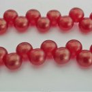25 6mm Czech Glass Top Hole Round Beads: Sueded Gold - Ruby