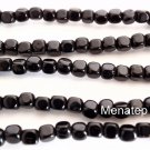 50  4 x 4 mm Czech Glass Cube Beads: Jet
