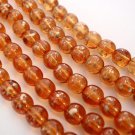 50 6 mm Czech Glass Round Beads: Coated - Sunshine Dust