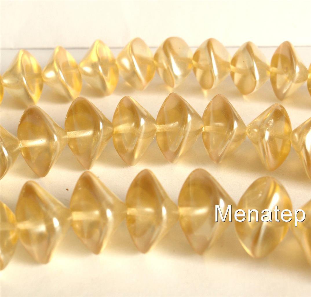 6(Six)  11x15mm Wonky Oval Beads: Pearl Coated - Moscato