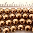 12 8mm Czech Glass Round Beads: Bronze