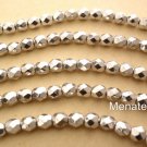 25 6mm Czech Glass Firepolish Beads: Silver