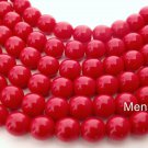 50 6mm Czech Glass Round Beads: Opaque Red