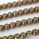 50 6mm Czech Glass Round Beads: Sueded Gold - Smoky Topaz