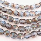 25 6mm Czech Glass Firepolish Beads: Light Sapphire -  Celsian