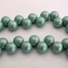 25 6mm Czech Glass Top Hole Round Beads: Sueded Gold - Turquoise